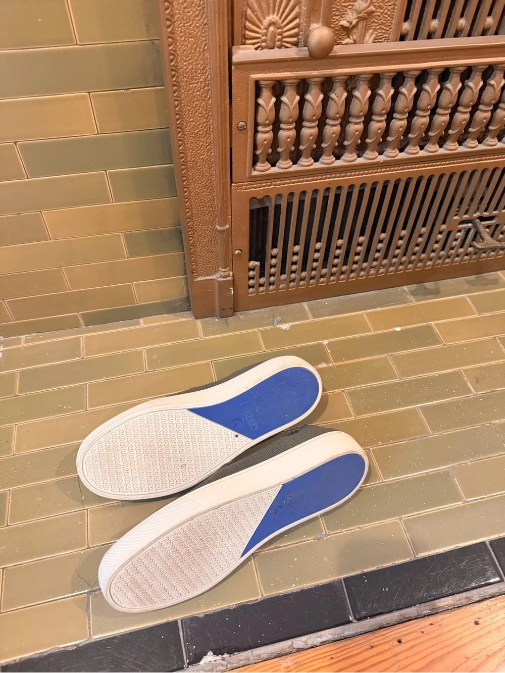 Rothy's Olive Green Slip-On Flats with White Sole